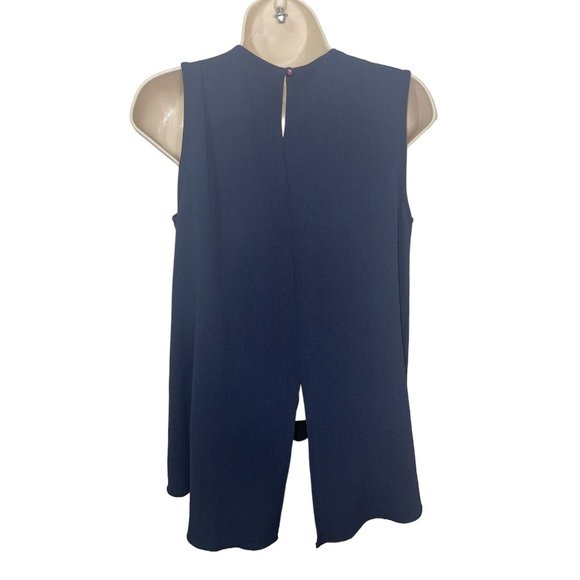 DOROTHY PERKINS Women's Blouse Navy Blue with Beaded Neckline Size 8 (US) - Picture 2 of 16